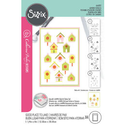 Sizzix A6 Layered Stencils 4PK - Good Place to Land by Catherine Pooler 666802