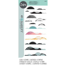 Sizzix Clear Stamps (12PK) w/ Framelits (3PK) - Doily Edgers by 49 and Market 666806