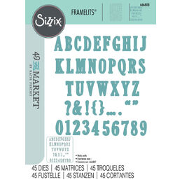 Sizzix Framelits Die Set 45PK - Fine Line Alpha 02 By 49 and Market 666808