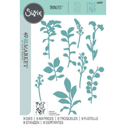 Sizzix Framelits Die Set 9PK - Fine Stems 02 by 49 and Market 666810