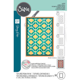 Sizzix A6 Stencil 4PK - Textures from Afar #2 by Stacey Park 666818