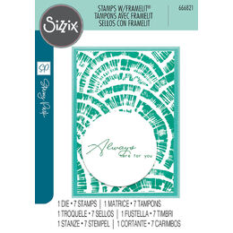 Sizzix A5 Clear Stamps 7PK w/ Framelits Die Creative Coordinations - Radiance by Stacey Park 666821