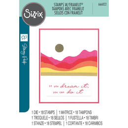 Sizzix A5 Clear Stamps 18PK w/ Framelits Die Creative Coordinations - Mountain High by Stacey Park 666822