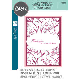 Sizzix A5 Clear Stamps 8PK w/ Framelits Die Creative Coordinations - Wall Flower by Stacey Park 666823