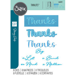 Sizzix Thinlits Die Set (8PK) - Take Twos, Thanks Sentiment by Stacey Park 666849