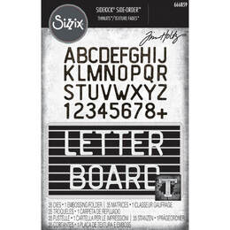 Sizzix Sidekick Texture Fades Embossing Folder - Sentiments By Tim Holtz 666859