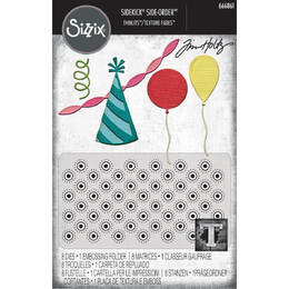 Sizzix Sidekick Texture Fades Embossing Folder - Birthday By Tim Holtz 666861