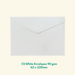 White C5 Envelopes 90 gsm 20/pk 162 x 229mm