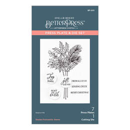 Spellbinders Press Plate & Die Set  - Sealed Poinsettia Stems BP-203