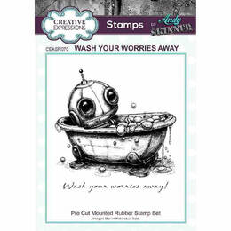 Creative Expressions Bot-ology Stamp - Wash Your Worries Away (by Andy Skinner)