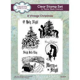 Creative Expressions Clear Stamps by Taylor Made Journals - A Vintage Christmas (6in x 8in)