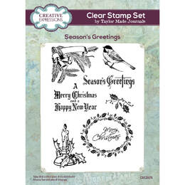 Creative Expressions Clear Stamps by Taylor Made Journals - Seasons Greetings (6in x 8in)