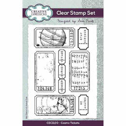 Creative Expressions Clear Stamps by Sam Poole - Cosmo Tickets (4in x 6in)