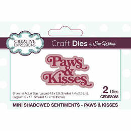 Creative Expressions Craft Dies - Mini Shadowed Sentiments - Paws & Kisses (by Sue Wilson)