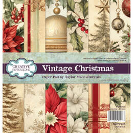 Creative Expressions Paper Pad 8in x 8in - Vintage Christmas (by Taylor Made Journals)