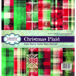 Creative Expressions Paper Pad 8in x 8in - Christmas Plaid (by Taylor Made Journals)