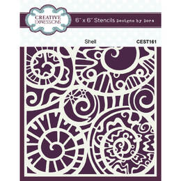 Creative Expressions Stencil by Dora - Shell (6in x 6in)