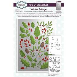 Creative Expressions 6in x 8in Companion Colouring Stencil - Winter Foliage (Set of 2)