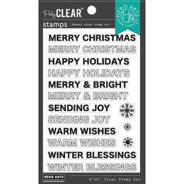 Hero Arts Clear Stamps - Offset Holiday Messages CM772