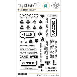 Hero Arts Clear Stamps - Retro Game (by Ralph Tyndall) CM781