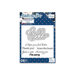 Couture Creation Stamp & Die Set - Blues by You Collection - Hello (8pc)