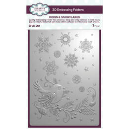 Creative Expressions 3D Embossing Folder - Robin & Snowflakes (5in x 7in)