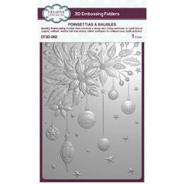 Creative Expressions 3D Embossing Folder - Poinsettias & Baubles (5in x 7in)