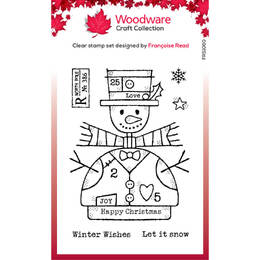 Woodware Clear Stamps Singles - Wooden Snowman (4in x 6in)