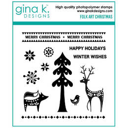 Gina K Designs Clear Stamps - Folk Art Christmas