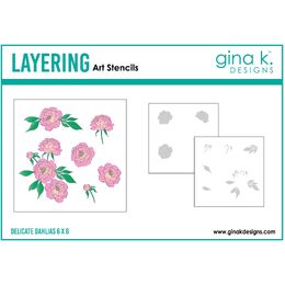 Gina K Designs Stencils - Delicate Dahlias