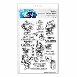 Simon Hurley create. Photopolymer Stamp - Sketched Santas HUR86697