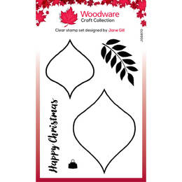 Woodware Clear Stamps Singles - Paintable Baubles - Peardrops (4in x 6in)