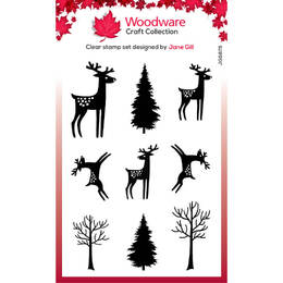 Woodware Clear Stamps Singles - Paintable Baubles Reindeer Fillers (4in x 6in)