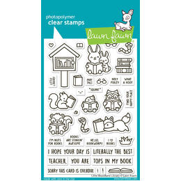 Lawn Fawn - Clear Stamps - Little Woodland Library LF3486