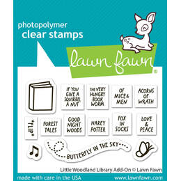 Lawn Fawn - Clear Stamps - Little Woodland Library Add-On LF3488