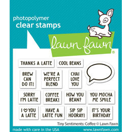 Lawn Fawn - Clear Stamps - Tiny Sentiments: Coffee LF3498