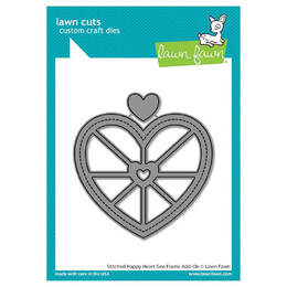 Lawn Fawn Dies - Stitched Happy Heart Geo Frame Add-On LF3613