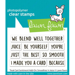 Lawn Fawn - Clear Stamps - Treat Cart Sentiment Add-On: Smoothies 'n Juice LF3677