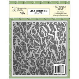 Lisa Horton Crafts Embossing Folder 6"X6" - Alphabet Soup