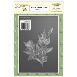 Lisa Horton Crafts Embossing Folder 5"X7" - Magnolia Stem