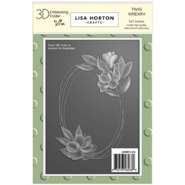 Lisa Horton Crafts Embossing Folder 5"X7" - Twig Wreath