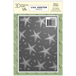 Lisa Horton Crafts Embossing Folder 5"X7" - Bold Stars