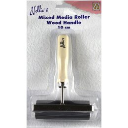 Nellie's Choice  Mixed Media Tools Roller, Wood Handle (10cm) NMMR001