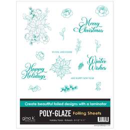 Gina K Designs Poly-Glaze Foiling Sheets - Holiday Floral