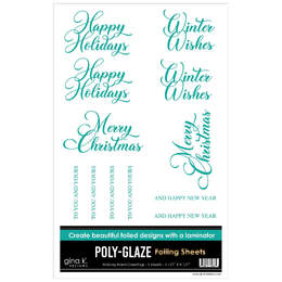 Gina K Designs Poly-Glaze Foiling Sheets - Holiday Floral Greetings