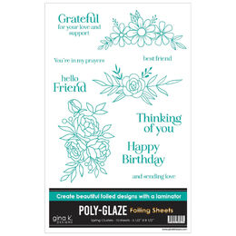 Gina K Designs Poly-Glaze Foiling Sheets - Spring Clusters