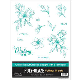 Gina K Designs Poly-Glaze Foiling Sheets - Wishful Florals