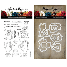 Paper Rose Dies & Stamps Bundle - Hogs & Kisses Bundle 