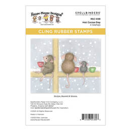 Spellbinders Cling Rubber Stamps - House-Mouse Holiday Friends Collection - Hot Cocoa Day RSC-038