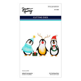 Spellbinders Etched Dies - Let It Snow Collection - Playful Penguins (by Simon Hurley) S4-1380